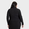 Women's Long Sleeve Brushed Ribbed Polo Zip-Up Jacket - A New Day™ - 2 of 3