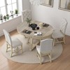 5-Piece Retro Dining Table Set with 4 Upholstered Chairs, 16" Leaf Dining Table, Solid Wood & MDF, for Small Spaces and Dining Rooms - 3 of 4
