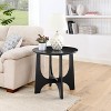 Vynxaria Wooden Round Coffee & End Tables ¨C Modern Minimalist Design with Cross Legs for Living Room & Home - 2 of 4
