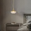 Airsurfer 11.75" Dia X 10" H Single Bulb Matte Gold Glass Fan Shape Pendant Chandelier - 2 of 4