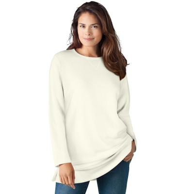 Woman Within Plus Size High Pile Fleece Sweatshirt