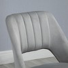 Vinsetto Modern Mid Back Office Chair with Velvet Fabric, Swivel Computer Armless Desk Chair with Hollow Back Design,GRAY - 2 of 4