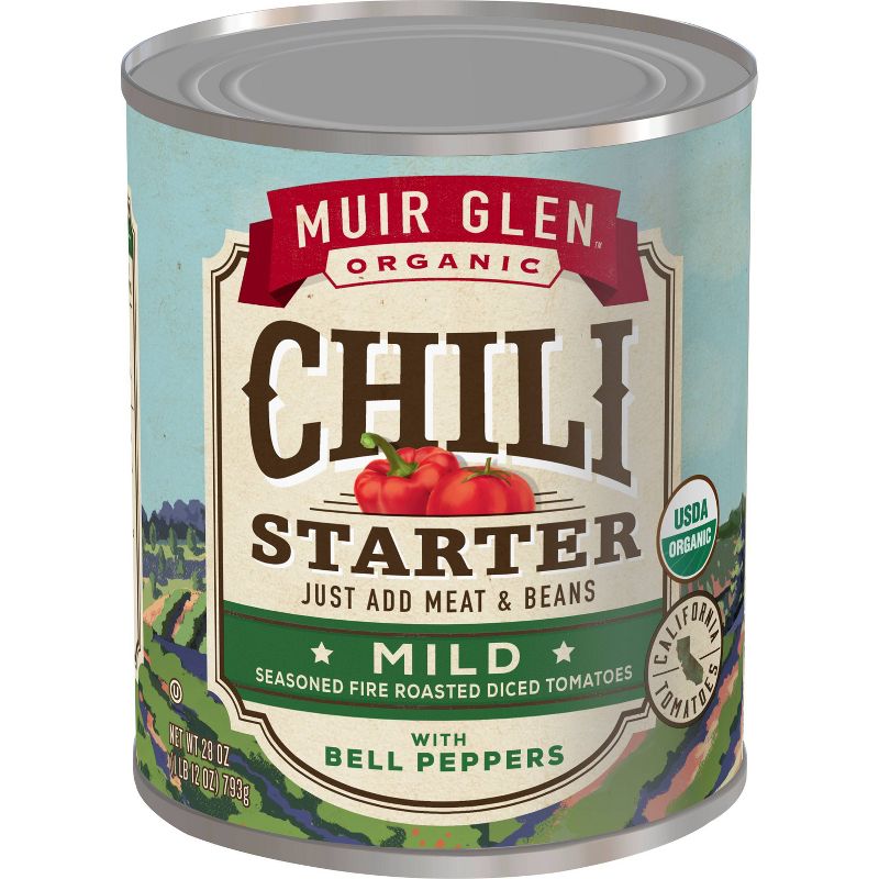 Muir Glen Chili Starter Mild Diced Tomatoes with Bell Peppers 28oz, 3 of 11