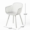 SKRAN Set of 2 Outdoor Dining Chair Set, Plastic Mixed Diamond Grid Chairs for Patio, Balcony, Garden - 3 of 4