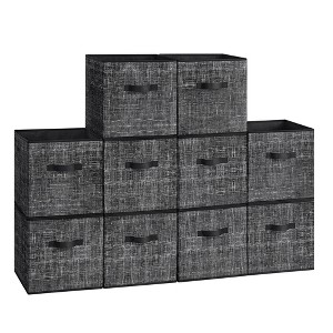 Set of 10 Storage Cubes, 13x13x13 Inch Foldable Fabric Bins with Double Handles, 11 lb Capacity Each for Closet Shelves Organization - 1 of 4