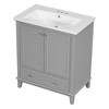 30" Bathroom Vanity With Sink Combo Modern Elegant Bathroom Storage Cabinet With Doors Drawer Solid Wood Frame - 3 of 4