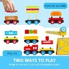Joyfy Montessori Wooden Train Toy Set for Kids, 12PCS Magnetic Train Cars STEM Educational Toy Xmas Birthday Gift for Boys & Girls Ages 2-8 Years - 3 of 4