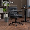 QingMoon Office Chair, PU Leather Computer Chair, Adjustable Swivel Task Chair, Mid Back Desk Chair with Reclining Backrest for Home Office - 4 of 4