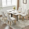 Vynxaria Beige Dining Chairs Set of 2 with Golden Legs - 4 of 4