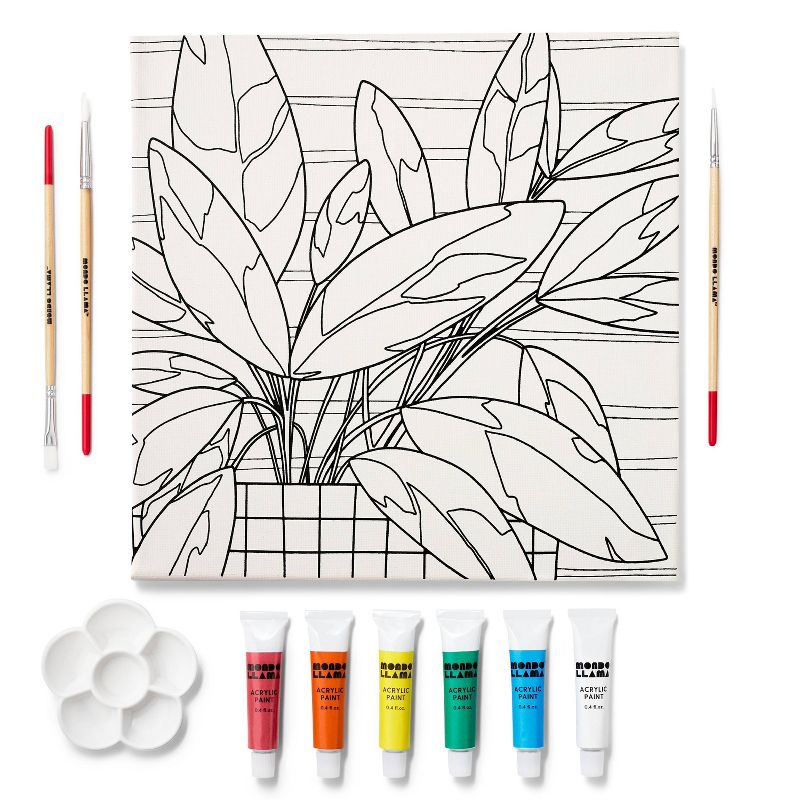 11&#34;x11&#34; Paint-Your-Own Canvas Kit Plant - Mondo Llama&#8482;, 3 of 10