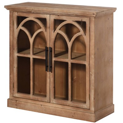 Brantley Wooden Cabinet with Tempered Glass Light Pine - Stylecraft