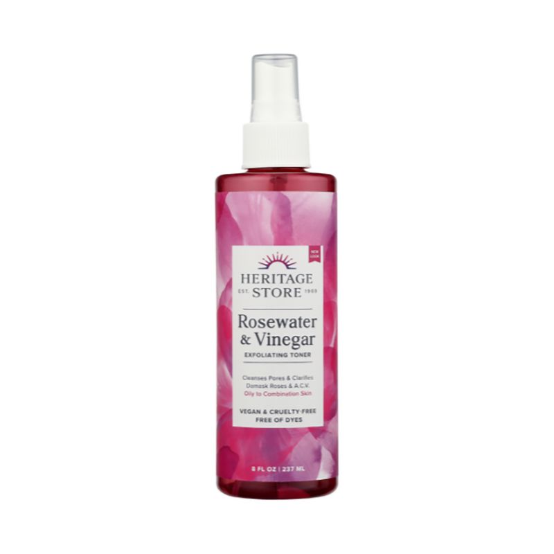 Heritage Store Rosewater and Vinegar Exfoliating Toner 8 Fluid Ounces, 1 of 4