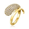 Ross-Simons 14kt Yellow Gold-Plated Bypass Ring With 2.06 ct. t.w. Czs - 3 of 4