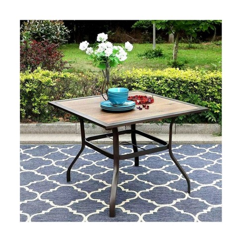 Square patio table with shop umbrella hole