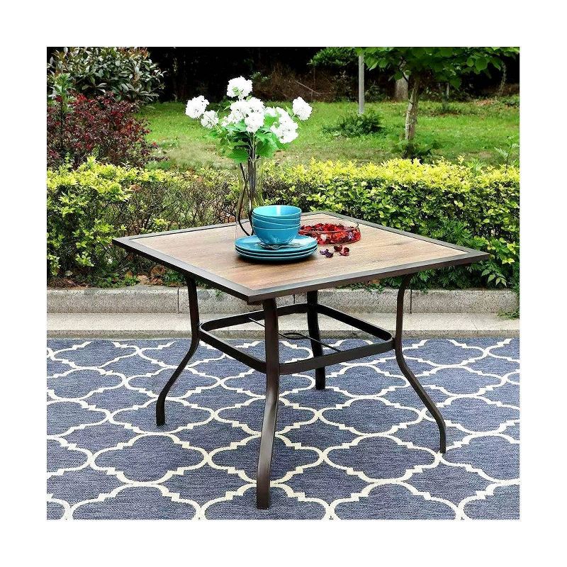 37&#34;x37&#34; Square Patio Dining Table with Umbrella Hole - Captiva Designs, 1 of 10