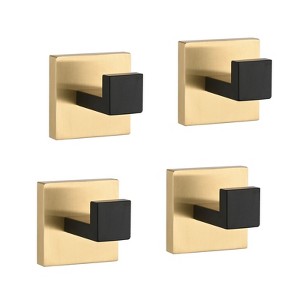 SEVOBAL Bathroom Towel Holders Sleek Stainless Steel Wall Mounted Hooks for Bathroom Kitchen Bedroom, Gold Matte Black, 9.1"*4.33"*3.15" - 1 of 4