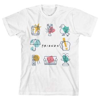 Friends TV Elements Art White T-Shirt Toddler Boy to Youth Boy