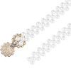 INSPIRE CHIC Women's Pearl Belt Crystal Rhinestone Retro Elastic Thin Waist Belt for Wedding Dress - 3 of 4