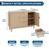 Sideboard Buffet Cabinet with Storage & 2 Doors and 3 Drawers, Farmhouse Kitchen Storage Cabinet & Coffee Bar Console Table for Dining Room - 4 of 4