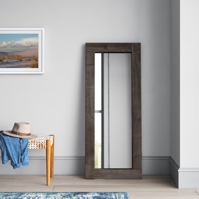 acacia wood floor mirror