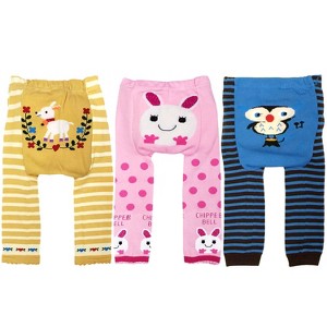 Wrapables Baby and Toddler Animal Leggings (Set of 3), 12 to 24 months, Hello Friend - 1 of 4