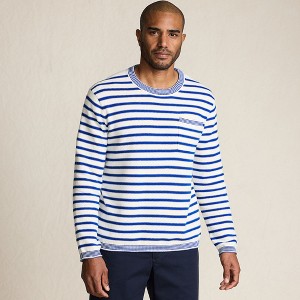 Lands' End Men's Long Sleeve Textured Cotton Crewneck Sweater - 1 of 4