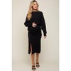 PinkBlush Black Knit Long Sleeve Crop Top Maternity Midi Skirt Set - 4 of 4