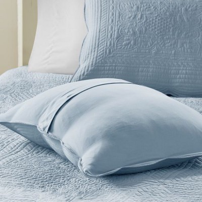 Sapphtopaz 3-Piece Reversible Scalloped Edge Quilt Set & Shams, Cottage/Country Style Queen Sheet Set (1 Quilt, 2 Pillow Shams)