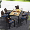 Resenkos 7-Piece Patio Dining Furniture, Outdoor Sectional Furniture, Cushions, PE Rattan, Black - 4 of 4