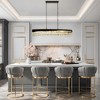 LNC Zephyrine 10-Lights 47" Modern Luxury Rectangle Crystal Chandelier, Gold and Black - 4 of 4