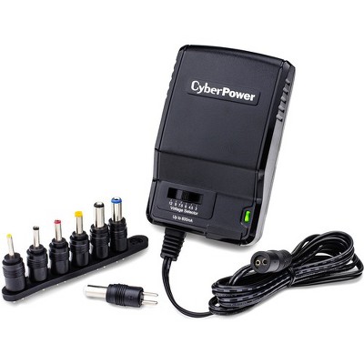 CyberPower CPUAC600 Universal Power Adapter 3-12V 600mA and AC Power Plug - 5 ft Cable - 110 V AC Input