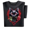 Collections Etc Black Cat Roses Tee - 4 of 4