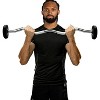 Amber Fight Gear Rubber-Coated Pre-Weighted Curl Bar, Durable Alloy Steel, Secure Knurled Grip, Enhanced Comfort, 20 lb - 2 of 4