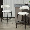 Dexmalle 26''Counter height Bar Stools with Black Powder Coating Base and Footrest - 2 of 4