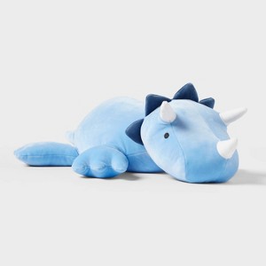 Dinosaur Weighted Plush Kids' Throw Pillow Blue - Pillowfort™ - 1 of 4