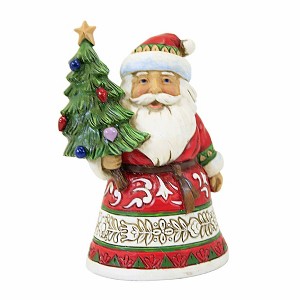 Jim Shore 3.75 In Santa Holding Tree Mini Christmas Quilt Design Santa Figurines - 1 of 3