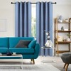 PiccoCasa Linen Textured Grommet Top Blackout Bedroom Darkening Curtains 2 Pcs - 2 of 3
