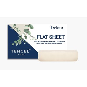 Delara 100% Eucalyptus Lyocell Tencel Sheet, Flat Sheet, Super Soft, Silky, Smooth & Breathable, Cool Sheets for Hot Sleepers - 1 of 4