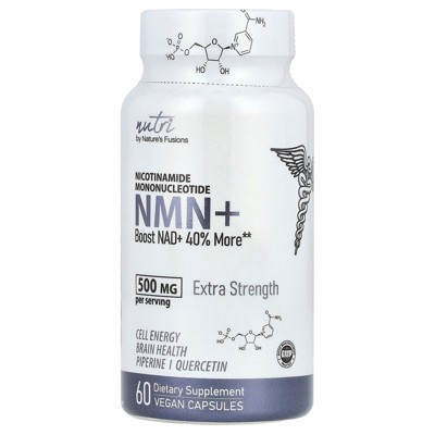 Nutri NMN+, Extra Strength, 500 mg , 60 Vegan Capsules (250 mg per Capsule)