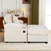 Convertible Sleeper Chair Bed with Ottoman,Oversized Chenille Sofa Chair with Cupholders USB Ports Armrest Storage for Living Room-Baofuwish - 3 of 4