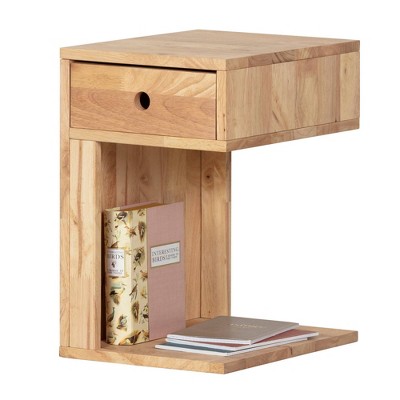 South Shore Sweedi Solid Wood 1 Drawer Kids' Nightstand Natural Wood