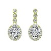 Guili Sophisticated Sterling Silver with Rhodium Plated Clear Oval and Round Cubic Zirconia Halo Drop Earrings Refined and Elegant Design - 2 of 3