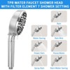 Double Shower Head, High Pressure Tandem Shower, 7-Setting Handheld Shower Head, Filter Shower Head 360 Degrees Adjustable Top Spray, Matte Black - 2 of 4