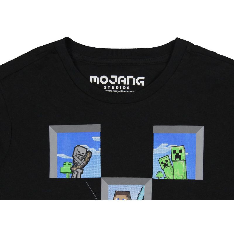 Minecraft Boys' Creeper Face Battle Fill Graphic T-Shirt, 3 of 4