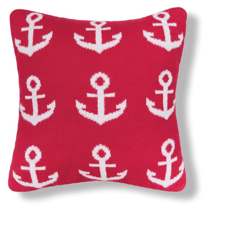 C&F Home 10" x 10" Anchor Knitted Throw Pillow, 1 of 8