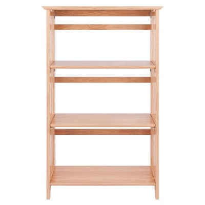 Natural Light Wood 4-Tier Foldable Bookshelf