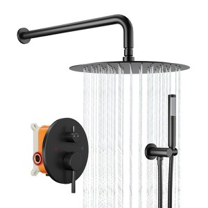Whizmax Bathroom Shower Faucet Set, Rainfall Shower Head With Handheld Combo With Pressure-Balanced Valve - 1 of 4