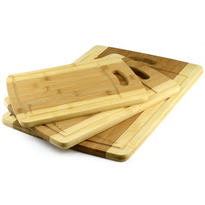 Heim Concept 3-Piece Organic Bamboo Cutting Board Set with Drip Groove