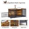 VECELO 53.1" Dog Crate, Indoor Dog Kennel Indoor with Cushion, Wooden Decorative Pet House for Large/Medium Dogs, Brown - 2 of 4