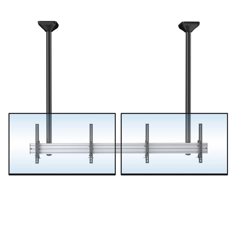 Mount-It! Digital Signage Ceiling Mount for Two Screens | Fits 45 - 55 with Anti-Theft Locking Hole | Suitable for Commercial Application | Black, 4 of 12